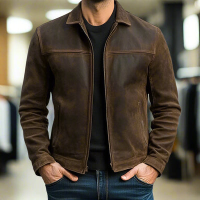 James | Lederjacke mit Reißverschluss