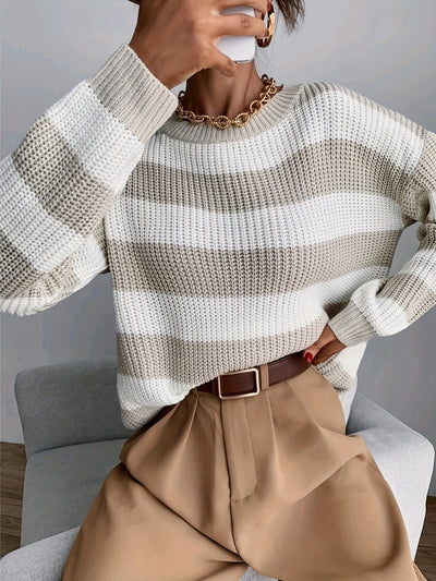 Isabelle™ Damen Strickpullover mit Streifenmuster