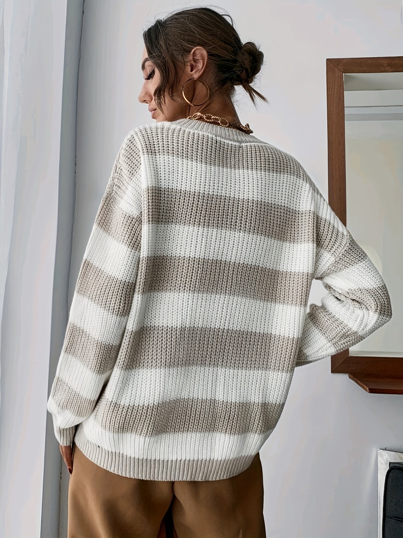 Isabelle™ Damen Strickpullover mit Streifenmuster