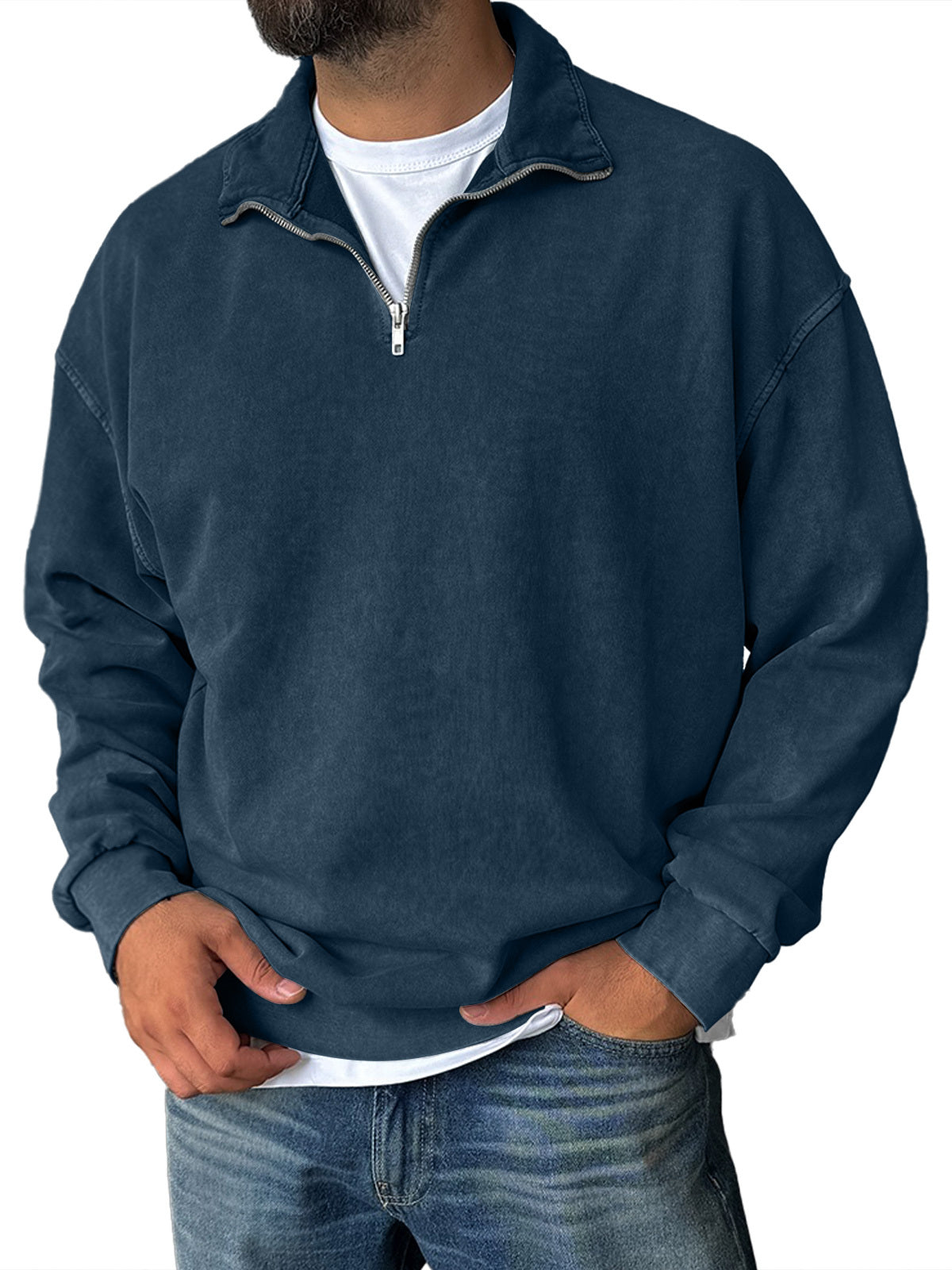 Frank | Retro Half-Zip Sweatshirt