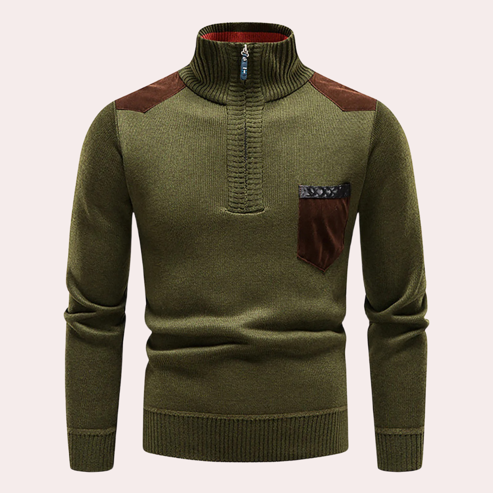 Oskar | Stilvoller Pullover mit Halbreißverschluss