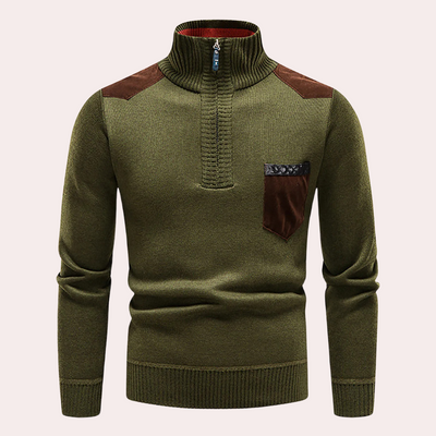 Oskar | Stilvoller Pullover mit Halbreißverschluss