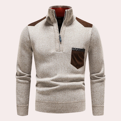 Oskar | Stilvoller Pullover mit Halbreißverschluss