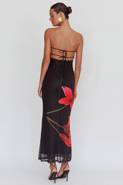 Teylor | Trägerloses Blumenkleid