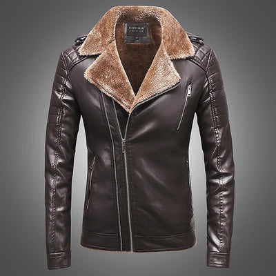 Noah | Kunstlederjacke mit Fleece-Futter