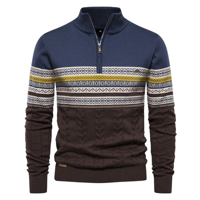 Henrik | Fair Isle Pullover mit Halbzipper