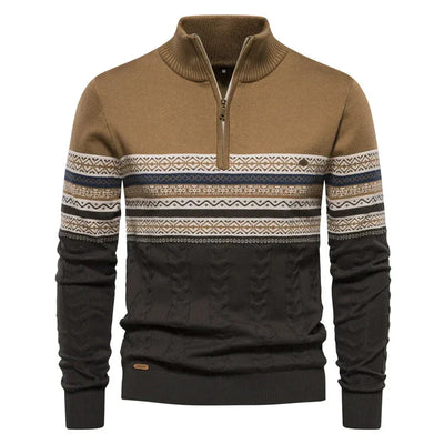 Henrik | Fair Isle Pullover mit Halbzipper