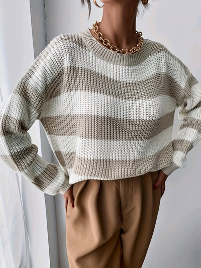 Isabelle™ Damen Strickpullover mit Streifenmuster