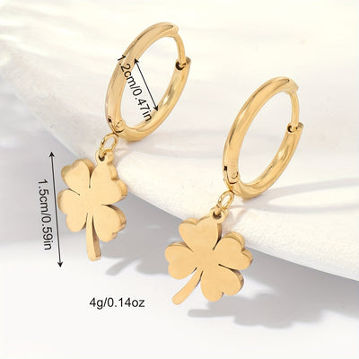 Beatrice™ Edelstahl Kleeblatt Vier Ohrclips