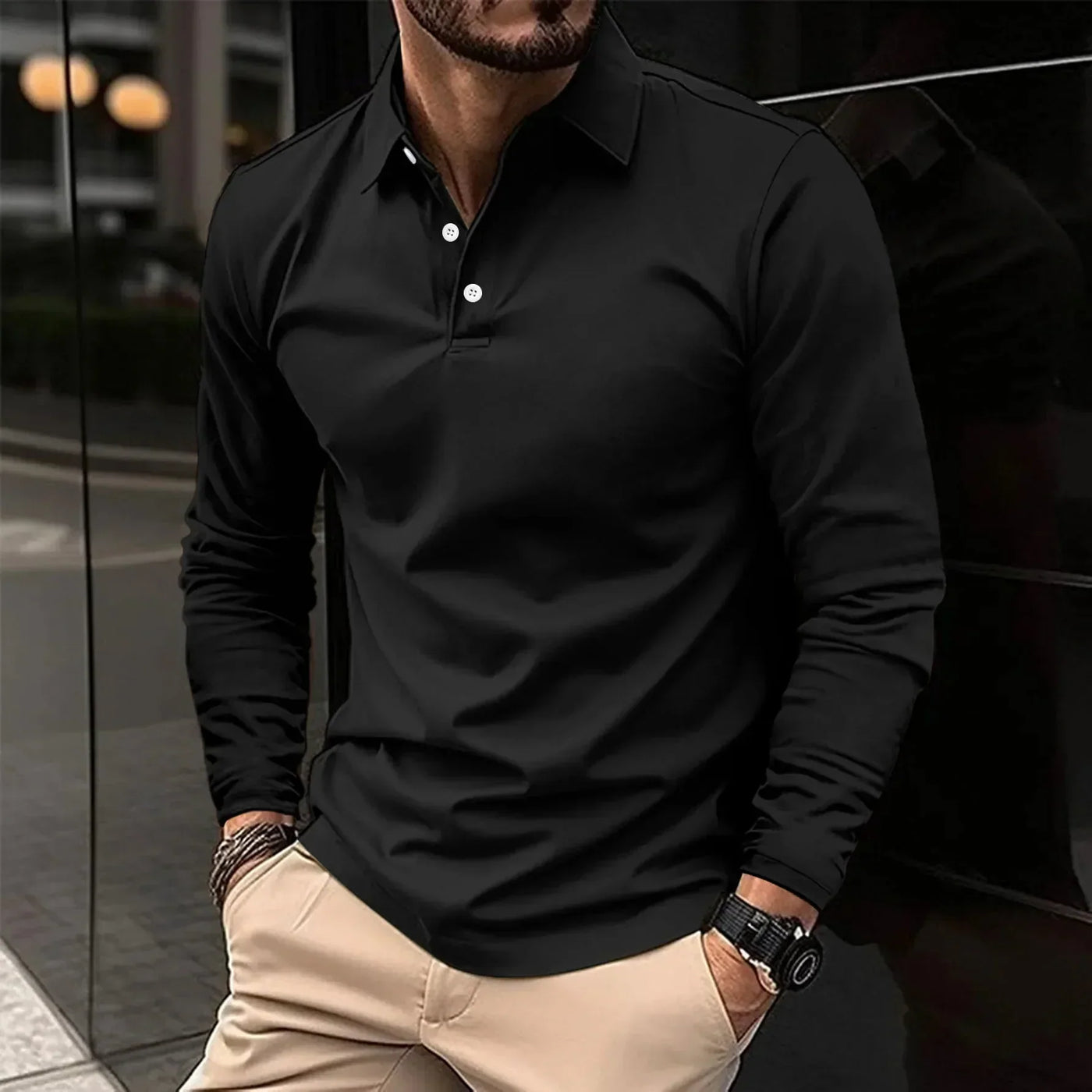 Peter | Langarm-Poloshirt